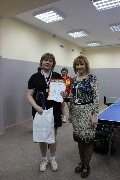 Победительница турнира Качнова Елена и главный судья соревнований